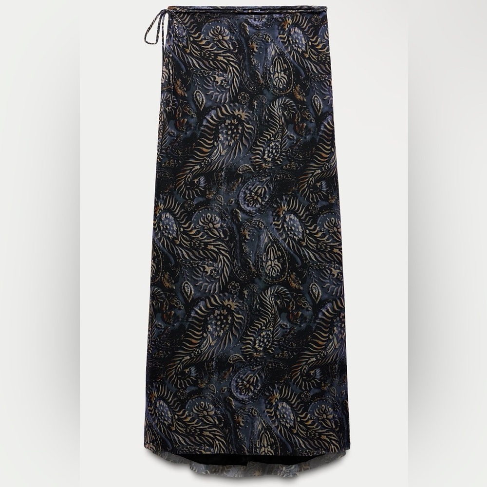 Printed Tulle Midi Skirt